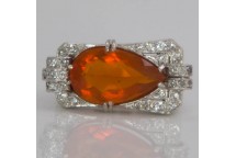 Art Deco Fire Opal Ring