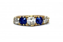 Sapphire and Diamond Carver Hoop Ring