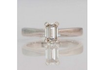 Solitaire Emerald-cut Diamond Ring