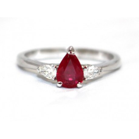 Pear shaped Ruby with Diamonds - Russell Lane