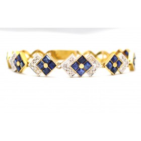 Sapphire and Diamond Gold Bracelet