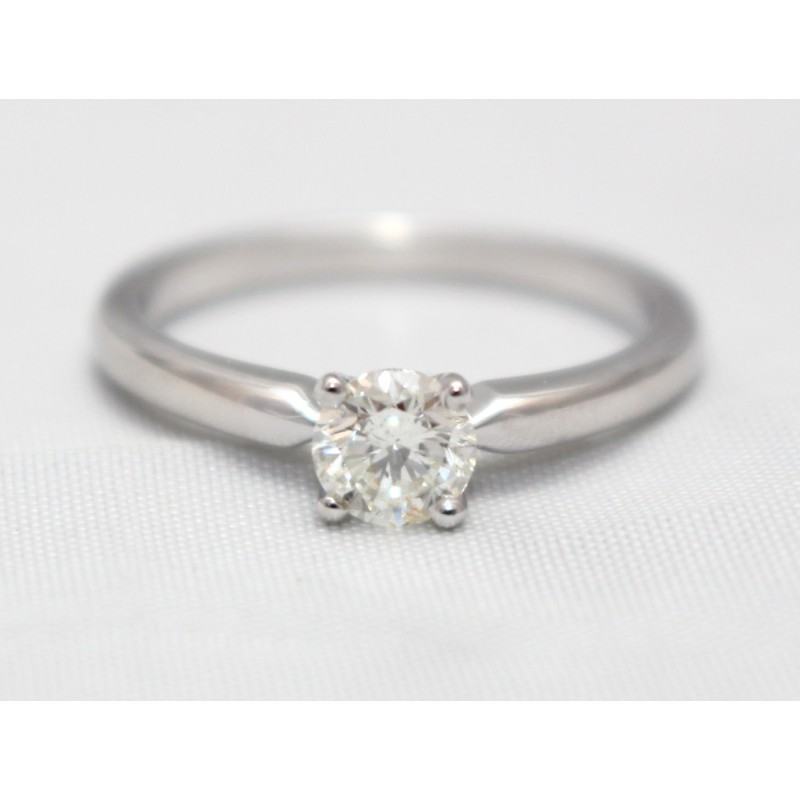 diamond solitaire ring set in 18ct white gold