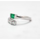 Diamond and Emerald Two Stone Ring