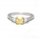Yellow diamond Three Stone Ring