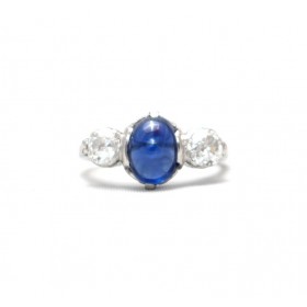 Sapphire and diamond Three Stone Ring
