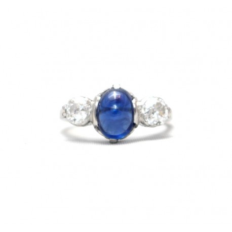 Sapphire and diamond Three Stone Ring