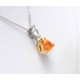 Fire Opal and Diamond Pendant