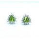 Peridot and diamond cluster earrings