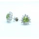 Peridot and diamond cluster earrings