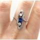 Art Deco Sapphire and diamond Cluster ring