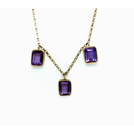 Amethyst necklace 9ct gold