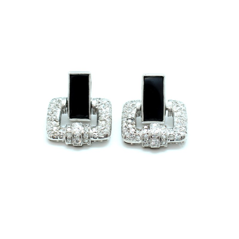Art Deco Diamond Drop Earrings - Chique to Antique Jewellery