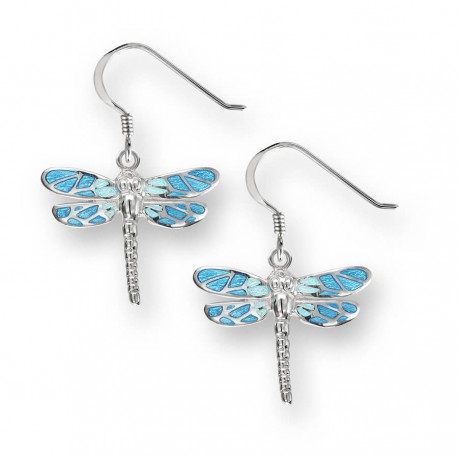 Enamel Drop Dragonfly Earrings