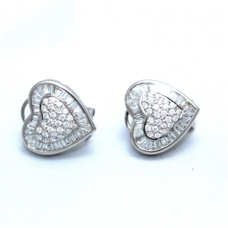 Heart Shaped Diamond Earrings