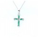 Emerald and diamond cross