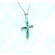 Emerald and diamond cross