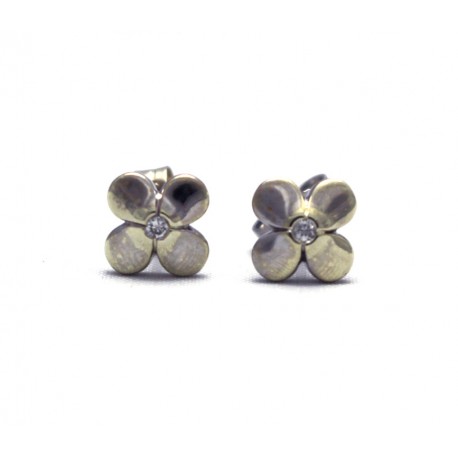 Diamon set Flower shaped earrings