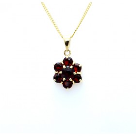 Garnet floral pendant