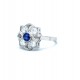 Sapphire and diamond Art Deco style ring