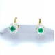 Emerald and diamond cluster drop earrings