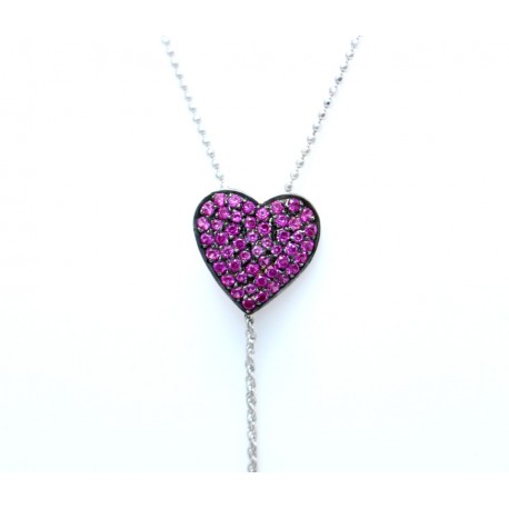 Pink sapphire heart shape pendant