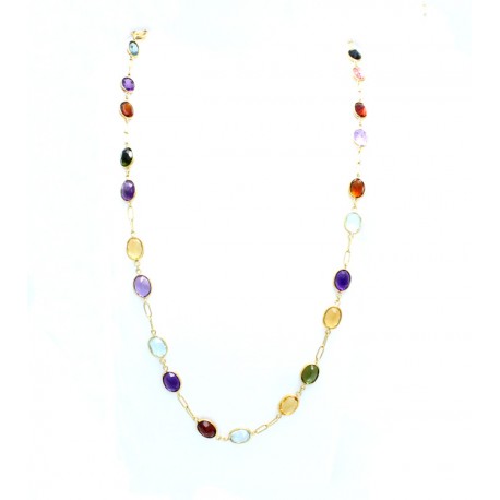 Multi-Gemstone Rainbow Gold Necklace | Breathe Autumn Rain Jewelry –  BreatheAutumnRain