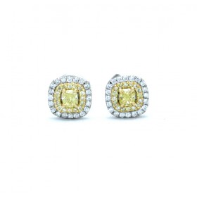 Yellow Diamond Stud Earrings