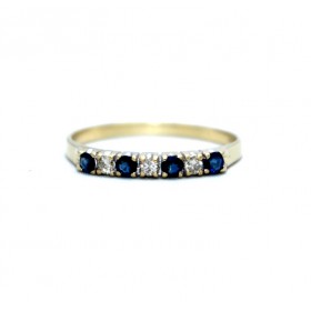 Sapphire and diamond half eternity ring