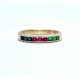 Emerald, ruby and sapphire ring