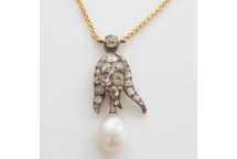 Unique Diamond and Pearl Pendant