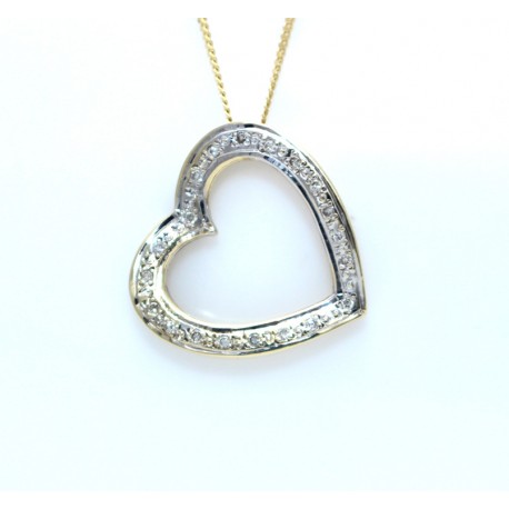 Heart shaped diamond pendant