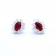 Ruby and diamond cluster stud earrings