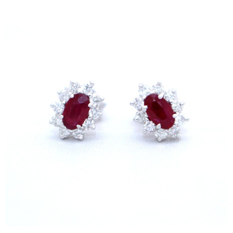 Ruby Earrings UK | Ruby and Diamond Earrings - AG & Sons