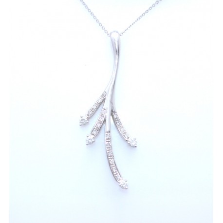 Diamond set 'branch shape' pendant