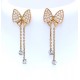 Diamond bow drop earrings