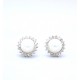 Pearl and diamond stud earrings