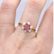 Garnet and diamond cluster ring