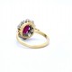 Traditional ruby and diamond cluster ring