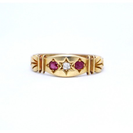 Ruby and diamond antique ring