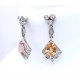 Topaz and diamond drop earrings