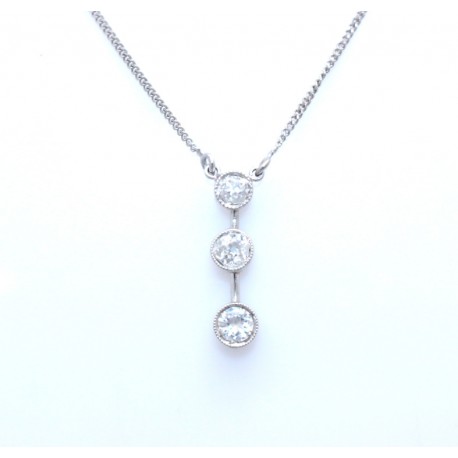 Three stone diamond necklace