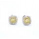 Yellow diamond cluster earrings