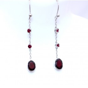 Garnet drop earrings