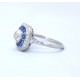Sapphire and diamond target ring