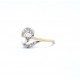 Diamond and pearl twist ring