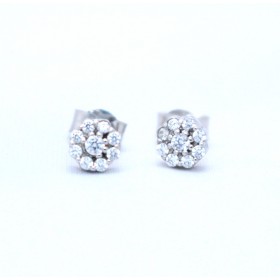 Floral diamond stud earrings