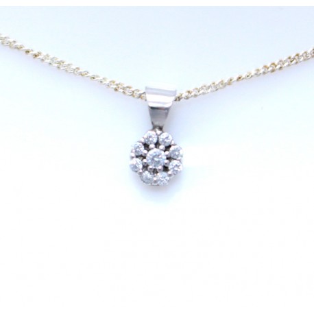 Flower shape diamond pendant