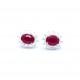 Large ruby and diamond cluster earrings