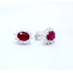 Large ruby and diamond cluster earrings