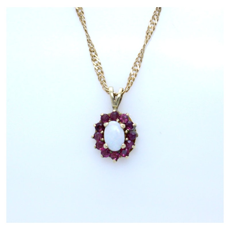 Opal and sale garnet necklace